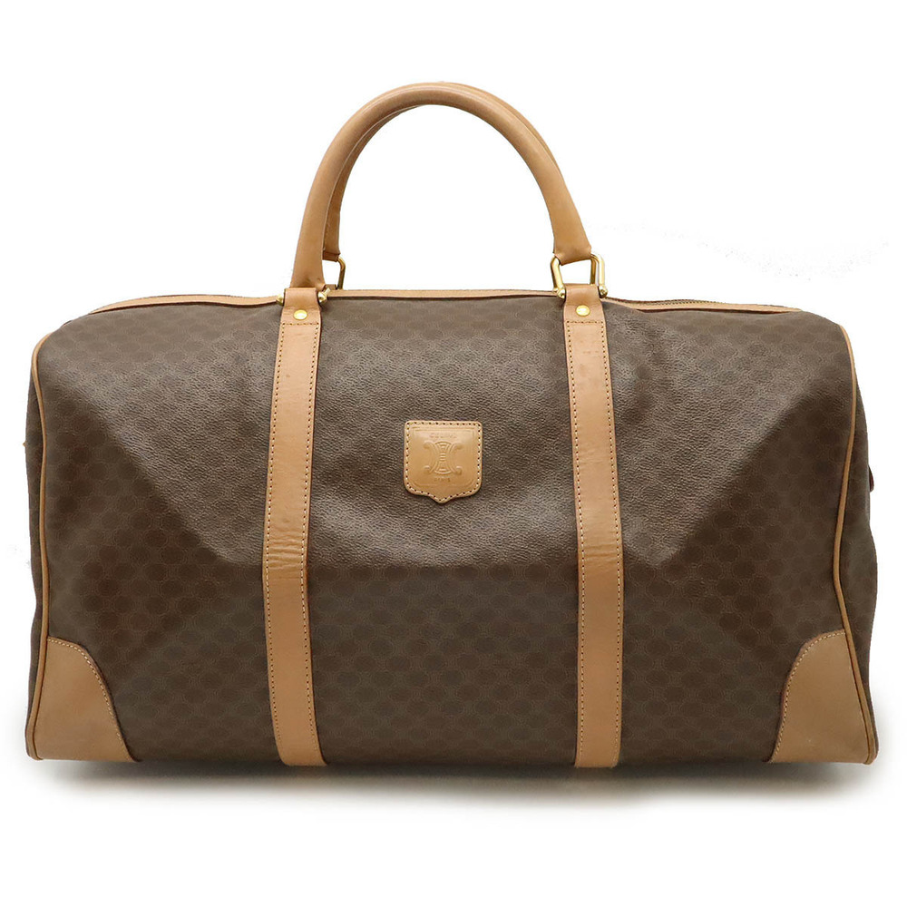 Celine Macadam Boston bag handbag travel leather dark brown